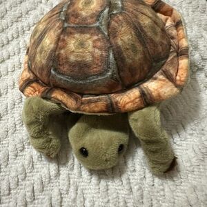 Plush turtle Folksmanis mini hand puppet.